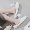 White Unicorn Mule Plush Slippers